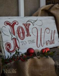 Hand Painted Joy to the World Sign