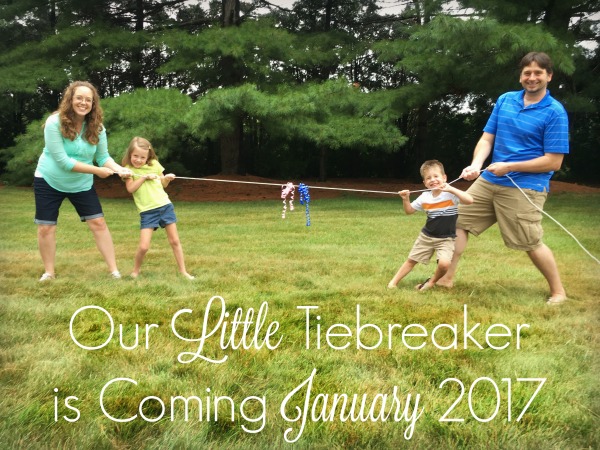 Adorable pregnancy announcement for a family with an even number of boy and girl siblings!