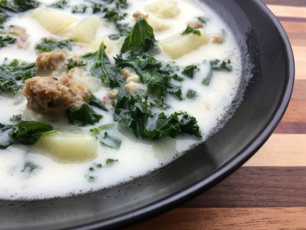 A freezer friendly version of Olive Garden's zuppa toscana soup!