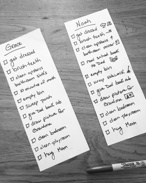 Outside of the Box chore list ideas for kids