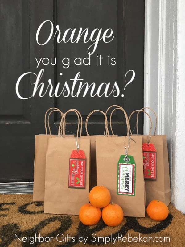 Neighbor Christmas Gifts: Orange you glad it is Christmas?